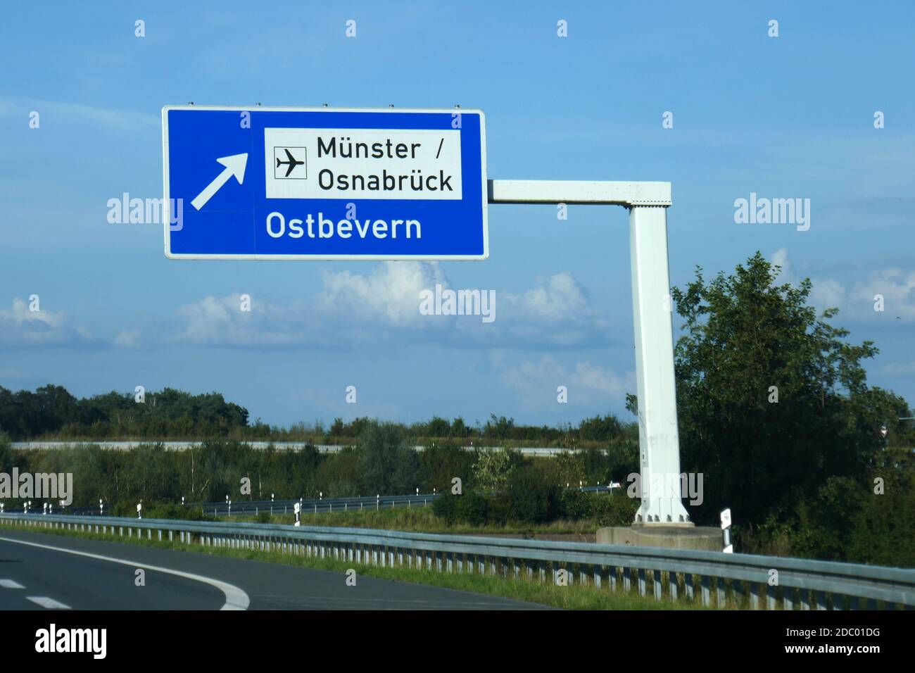 Bundesautobahn, Abfahrt Ostbevern Stockfoto