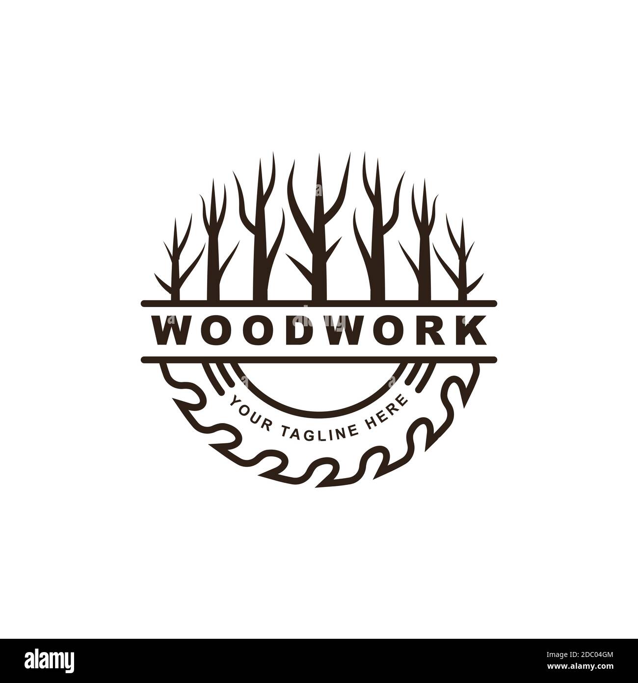 Holzarbeiten Symbol Logo Design Vorlage Stock Vektor