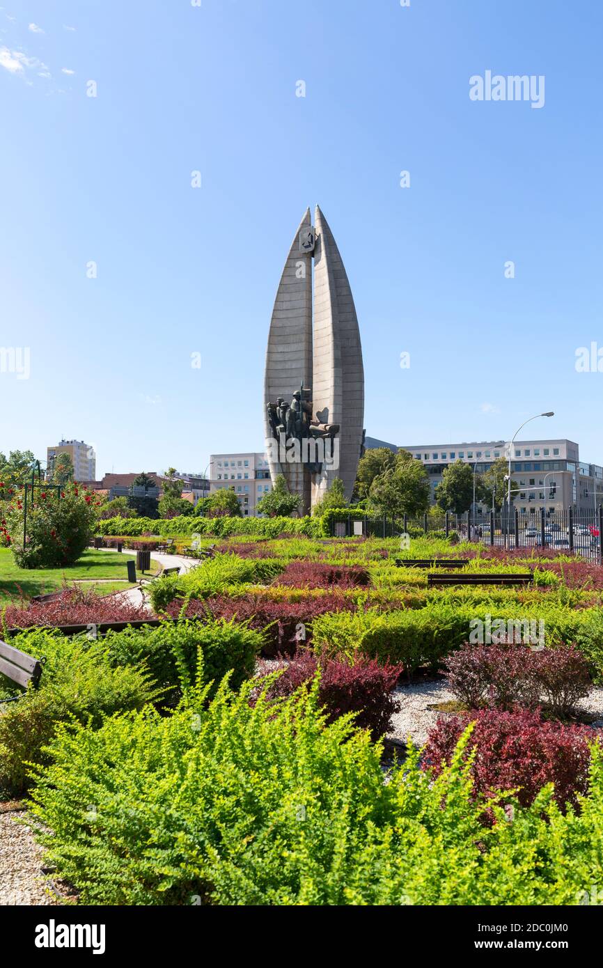 Rzeszow, Polen - 26. August 2020: DENKMAL für den revolutionären Akt von Marian Konieczny im Stadtzentrum Stockfoto