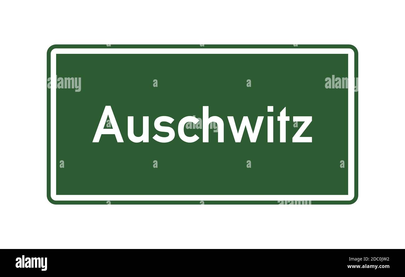 Auschwitz Stadt Grenzen Straßenschild in Polen Stockfoto
