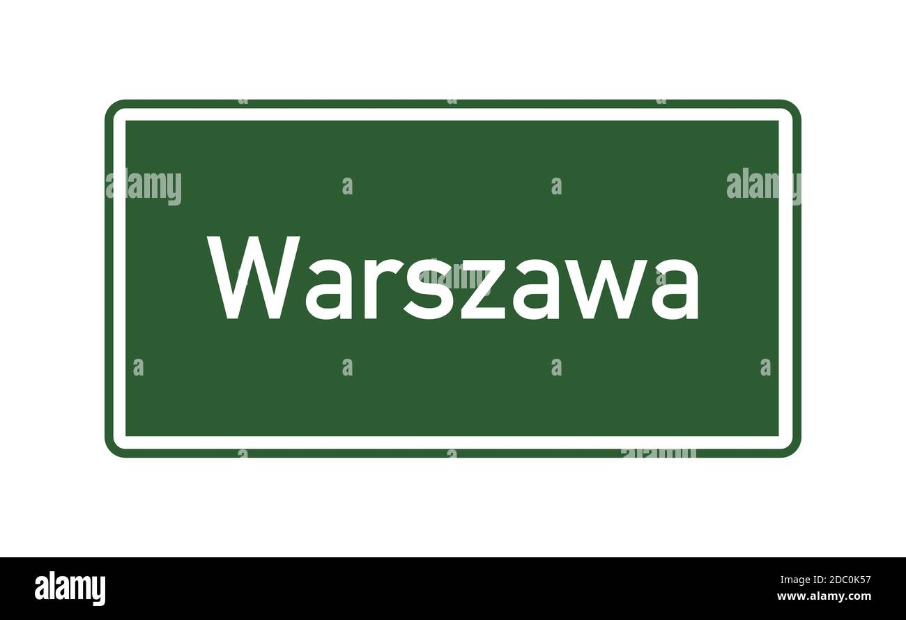 Warschau Stadt Grenzen Straßenschild in Polen genannt Warszawa in polnische Sprache Stockfoto