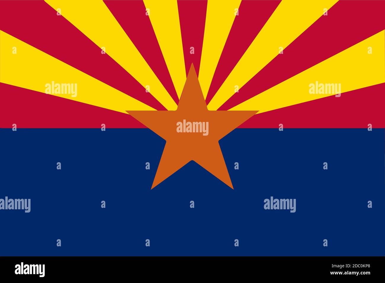 Die Staatsflagge des Bundesstaates Arizona Stockfoto