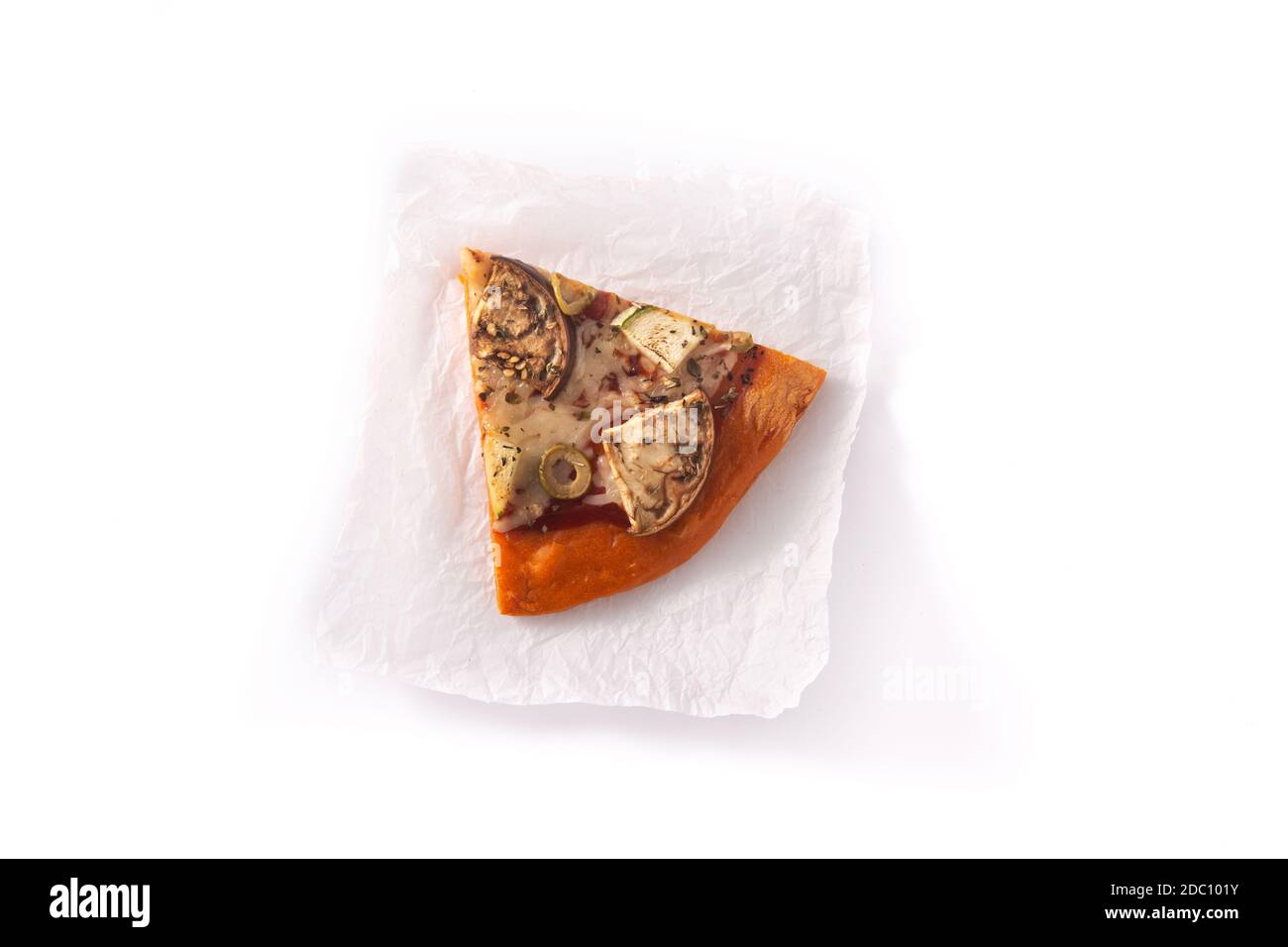 Herbst Kürbis Pizza mit Gemüse isoliert auf weißem Hintergrund Stockfoto