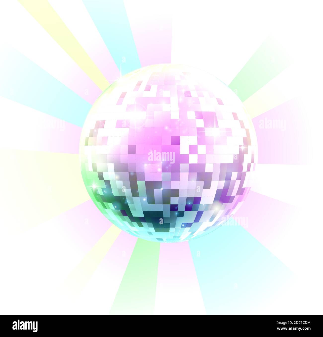 Retro Nightclub Disco Mirror Ball Stock Vektor