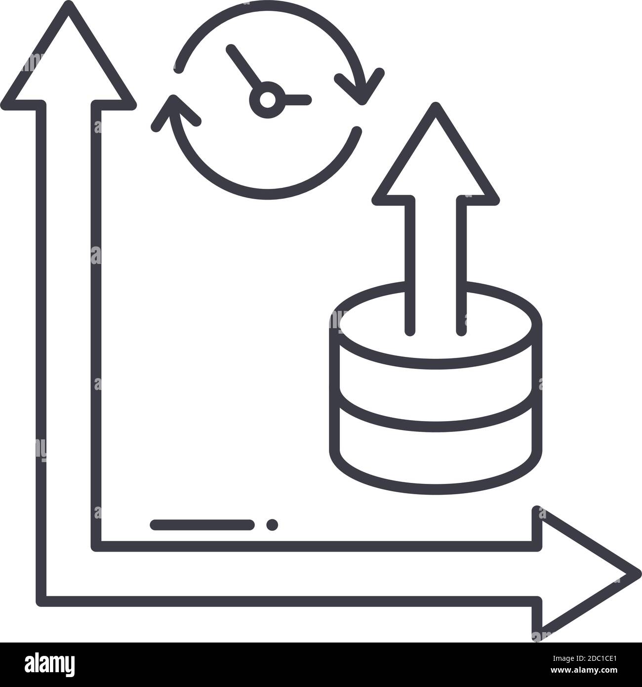 Compound Interest Symbol, lineare isolierte Illustration, dünne Linie Vektor, Web-Design-Zeichen, Kontur Konzept Symbol mit editierbaren Kontur auf weiß Stock Vektor