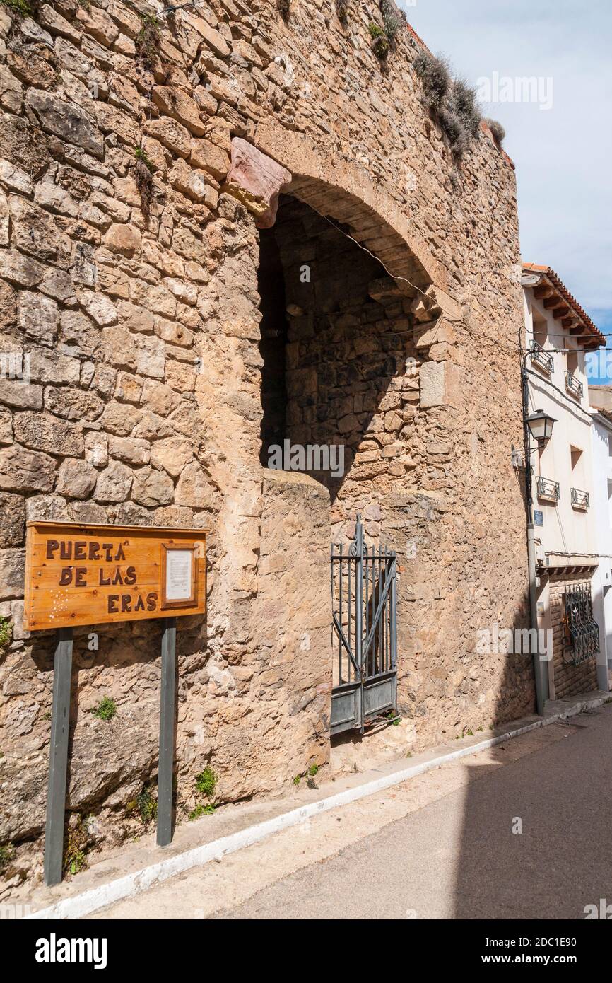 Puerta de las Eras. Cañete. Provincia de Cuenca. Castilla la Mancha. España. Stockfoto