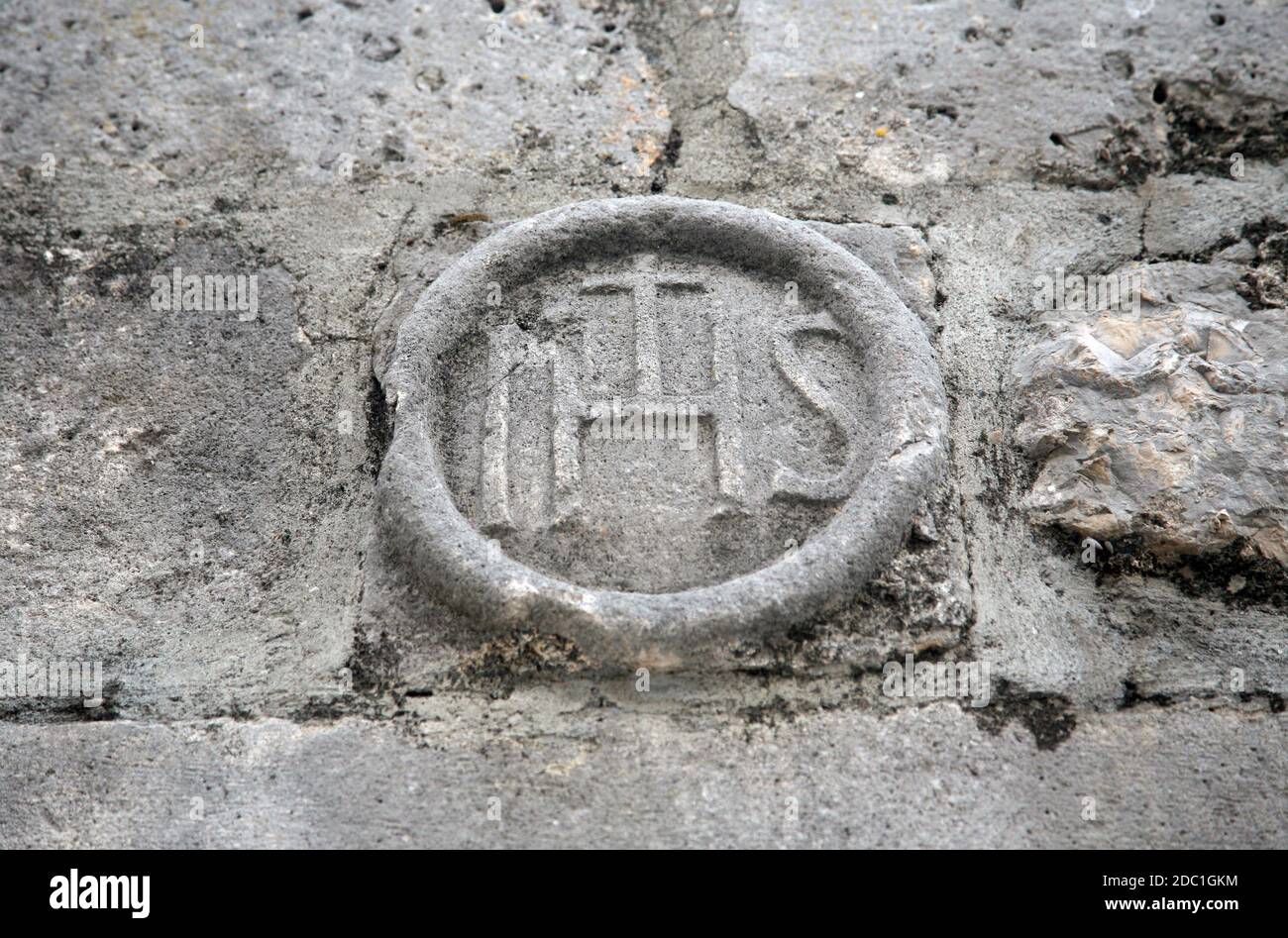 IHS-Zeichen: Jesus Hominum Salvator Stockfoto