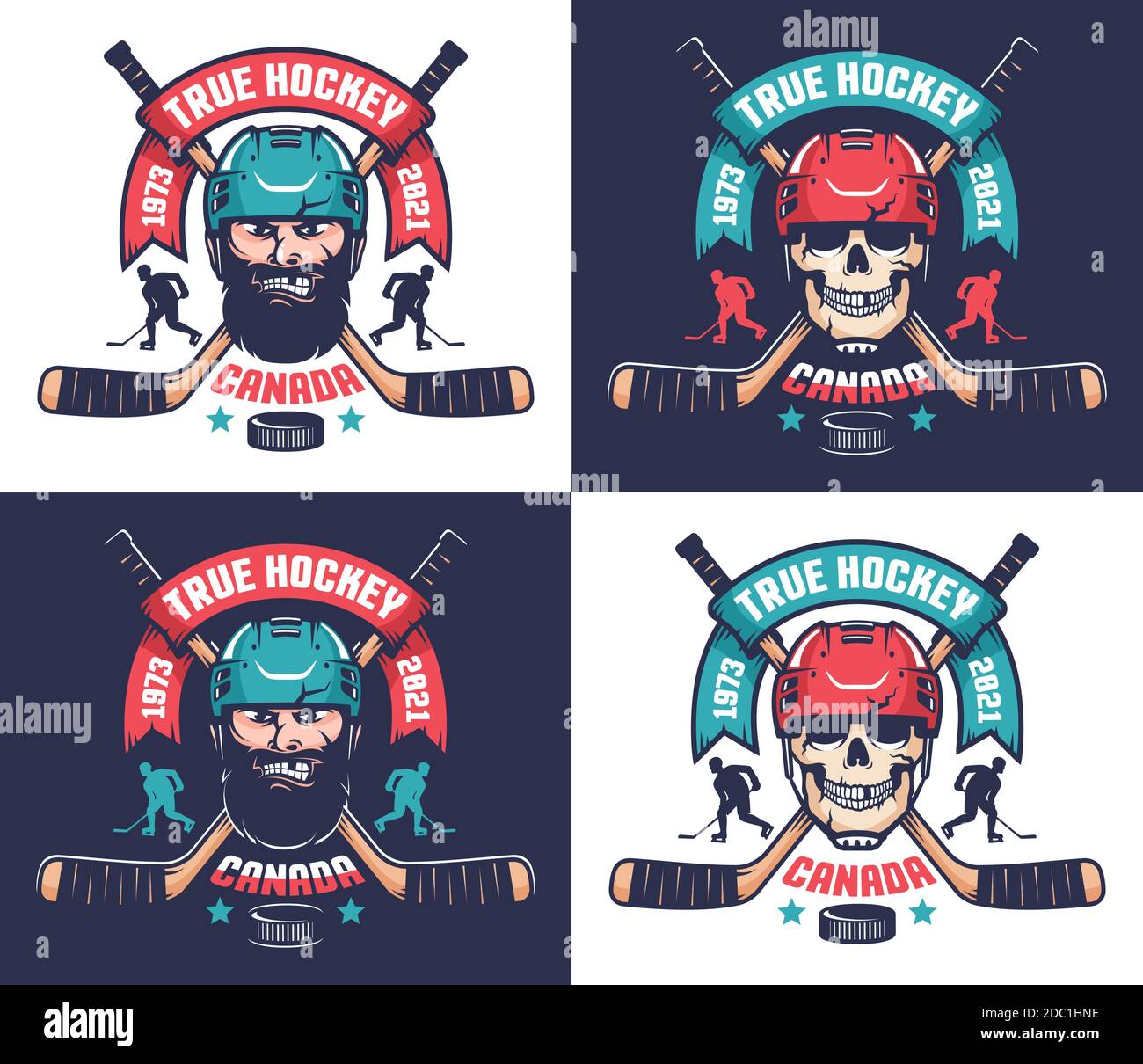 Eishockey-Club-Emblem im Vintage-Stil Stock Vektor