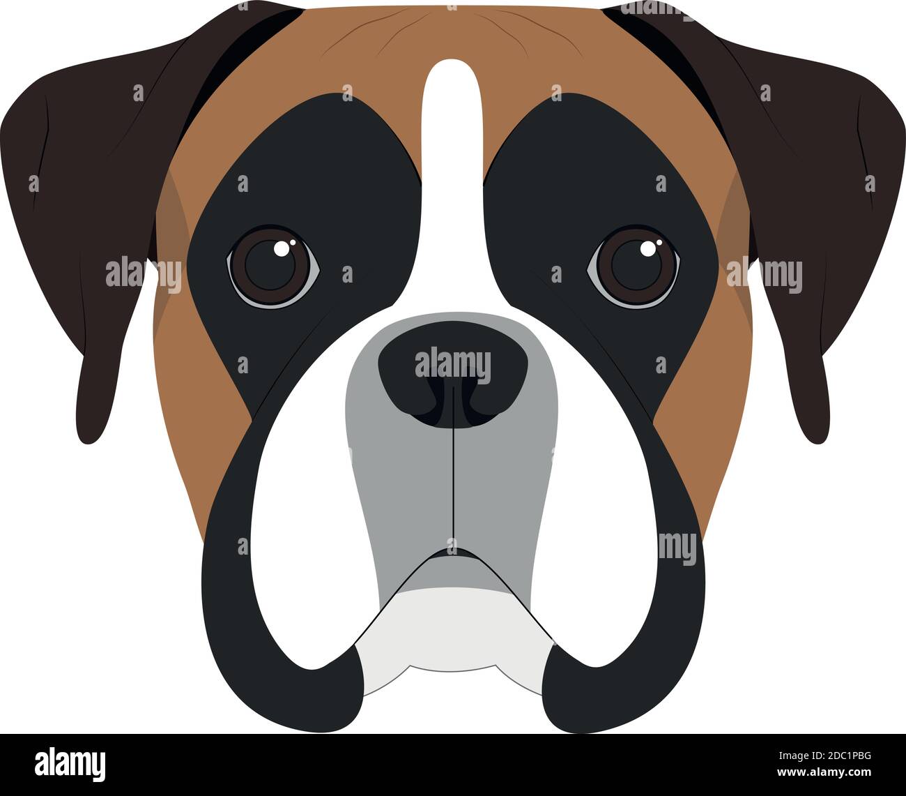 Boxer Hund isoliert auf weißem Hintergrund Vektor-Illustration Stock Vektor