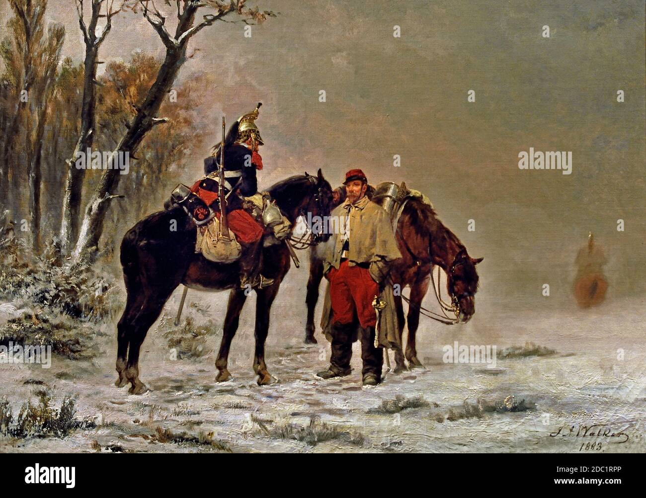 Dragoons on a Halt 1870, 1890 James Alexander Walker 1841-1898 Frankreich, Französisch. Stockfoto
