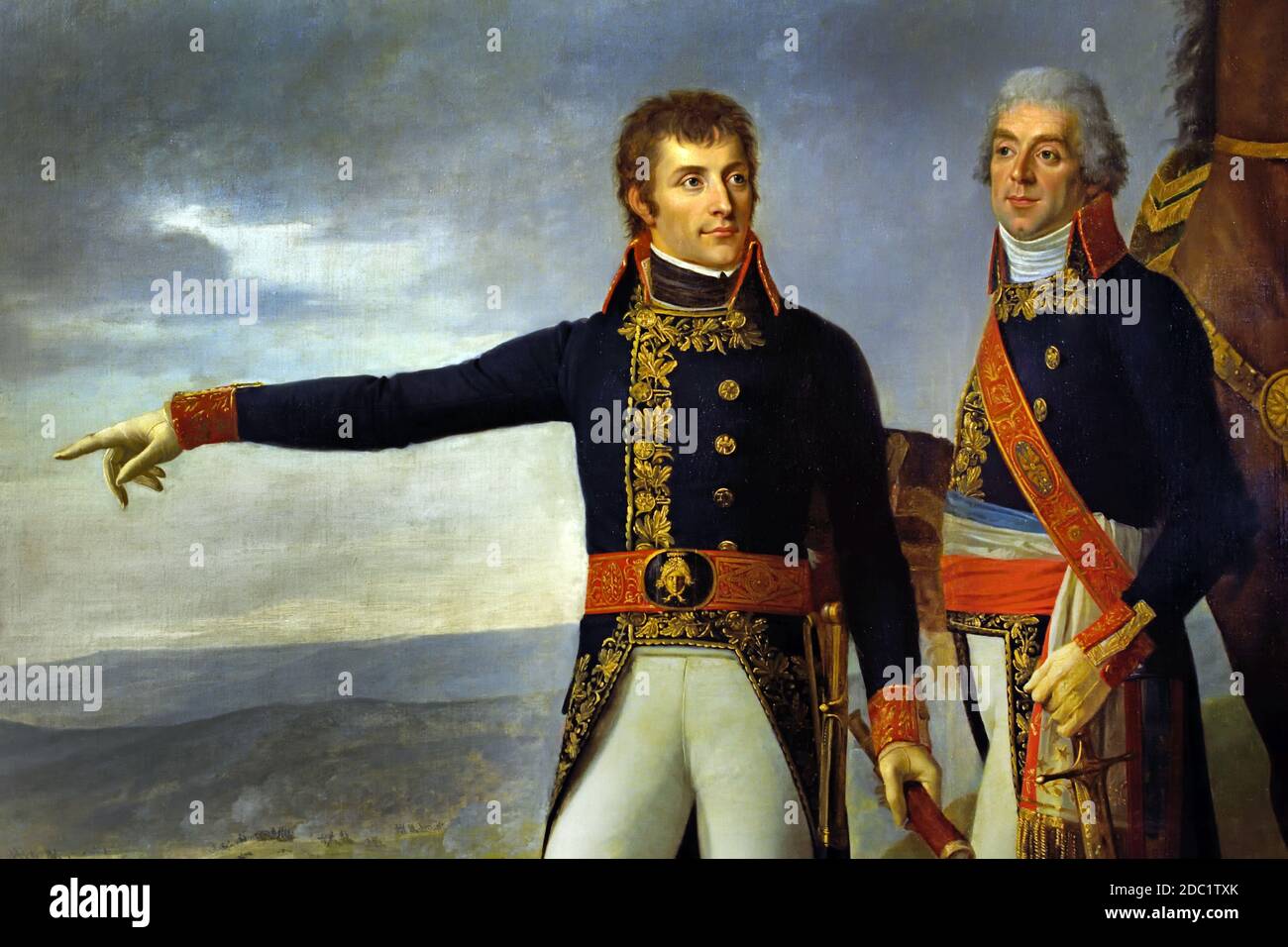 Kaiser Napoleon Bonaparte - General Bonaparte und sein Stabschef General Berthier in der Schlacht von Marengo 14. Juni 1800 Frankreich, Französisch. Stockfoto