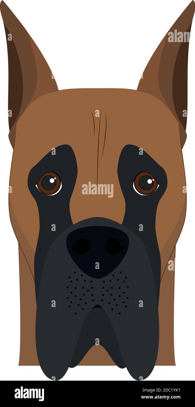 Great Dane Hund isoliert auf weißem Hintergrund Vektor-Illustration Stock Vektor