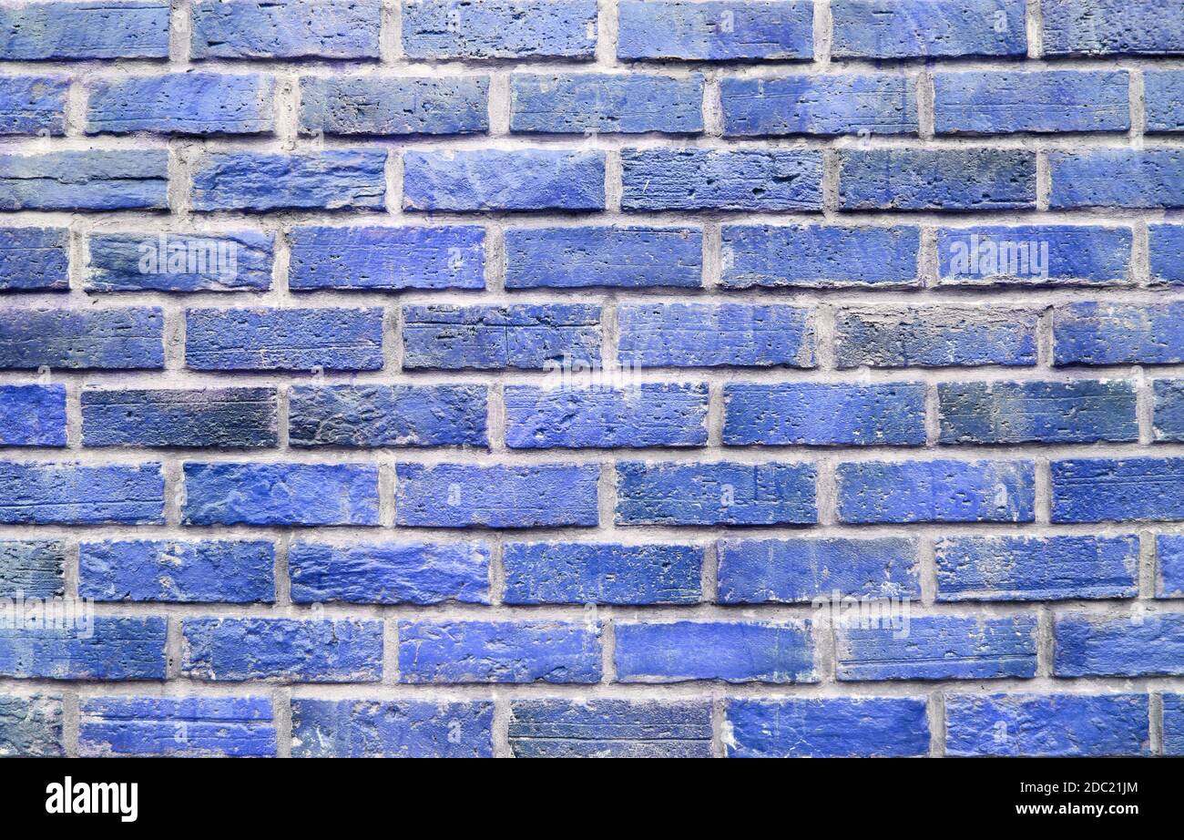Blau rustikalen Backstein Wand Textur Hintergrund Stockfoto