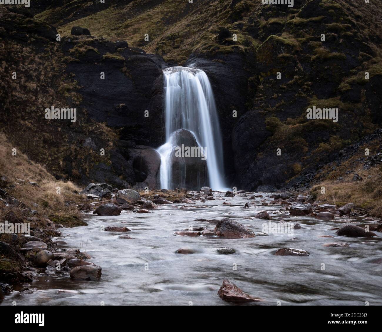 Wasserfall in Island Stockfoto