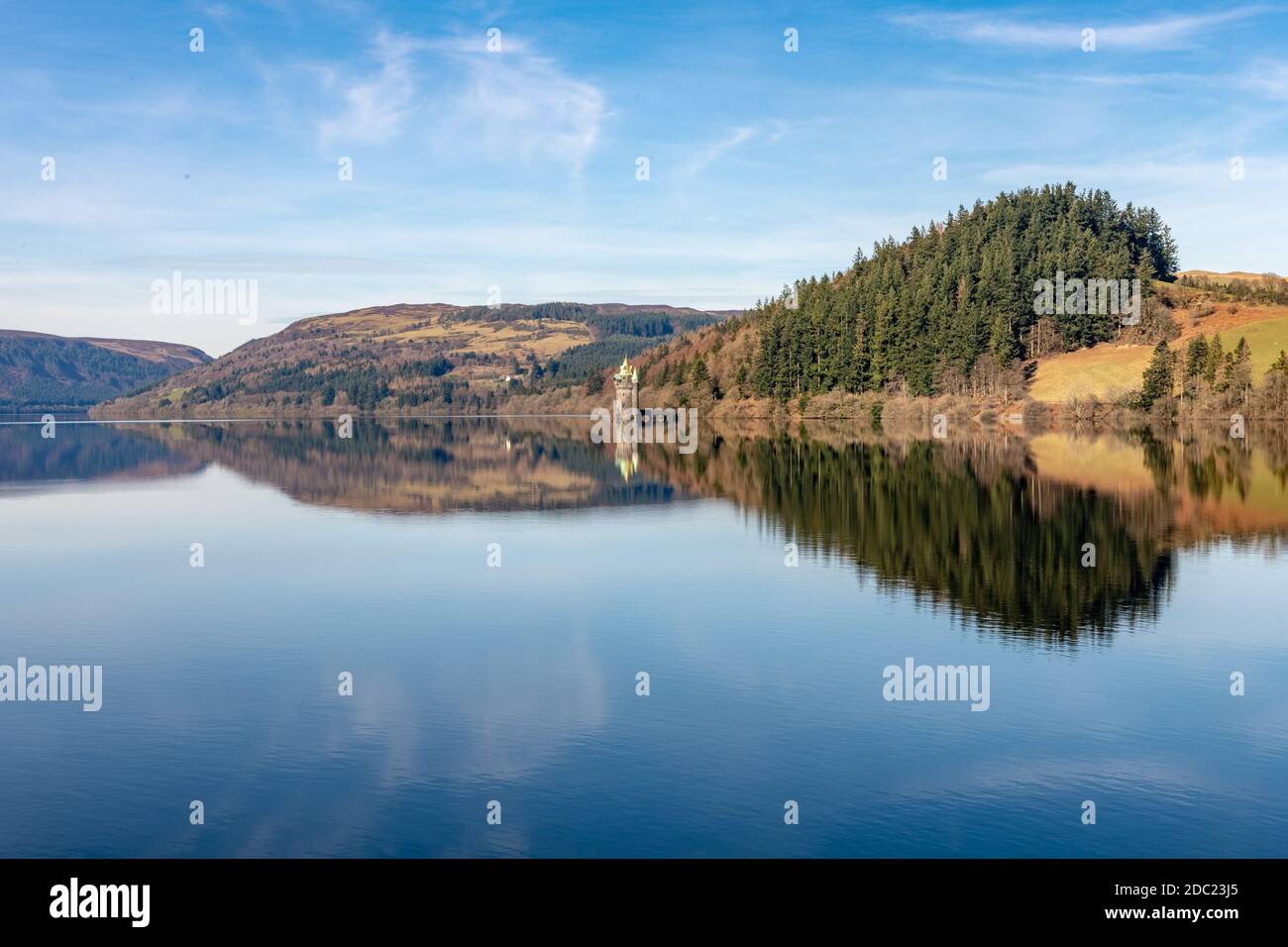 Lake Vyrnwy Stockfoto