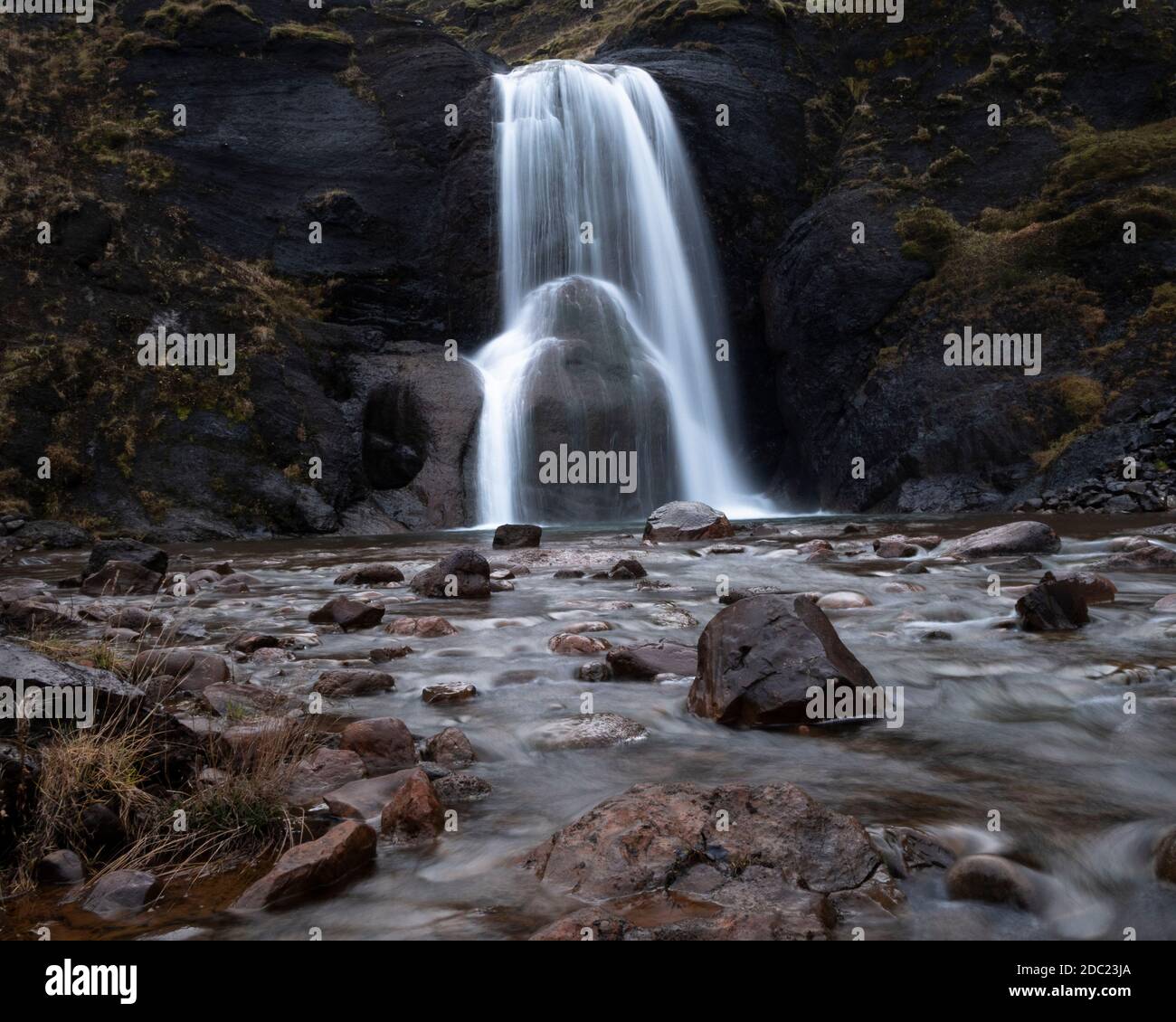 Wasserfall in Island Stockfoto