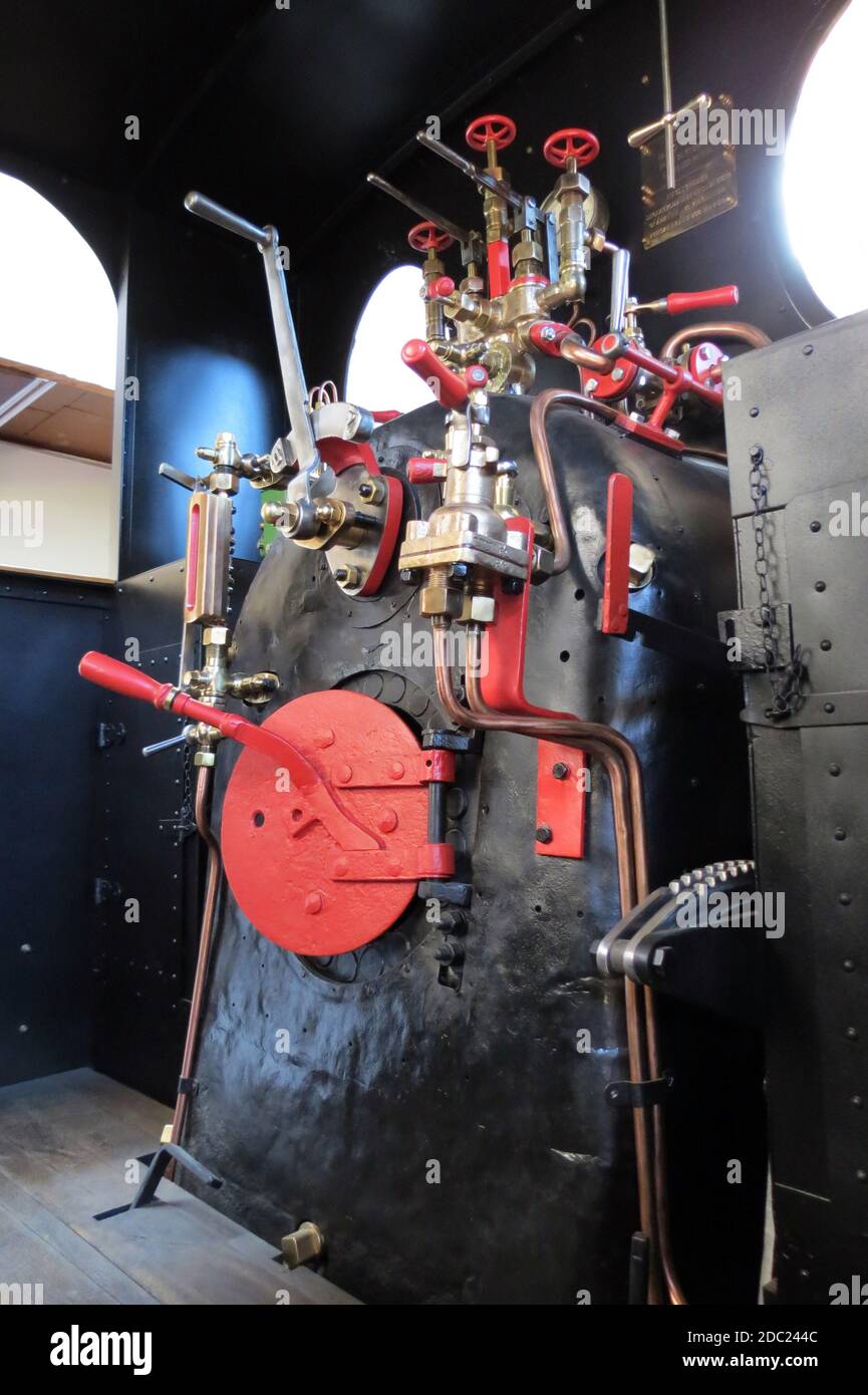 Dampflokomotive Cockpit Stockfoto