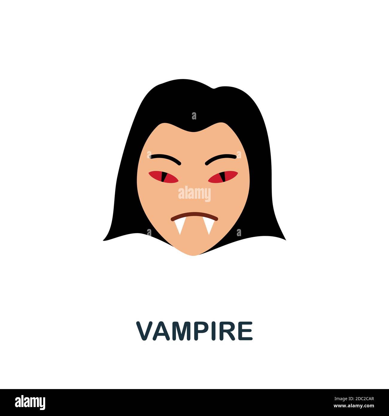 Vampir-Symbol. Einfaches Element aus der halloween Kollektion. Creative Vampire Icon für Web-Design, Vorlagen, Infografiken und vieles mehr Stock Vektor