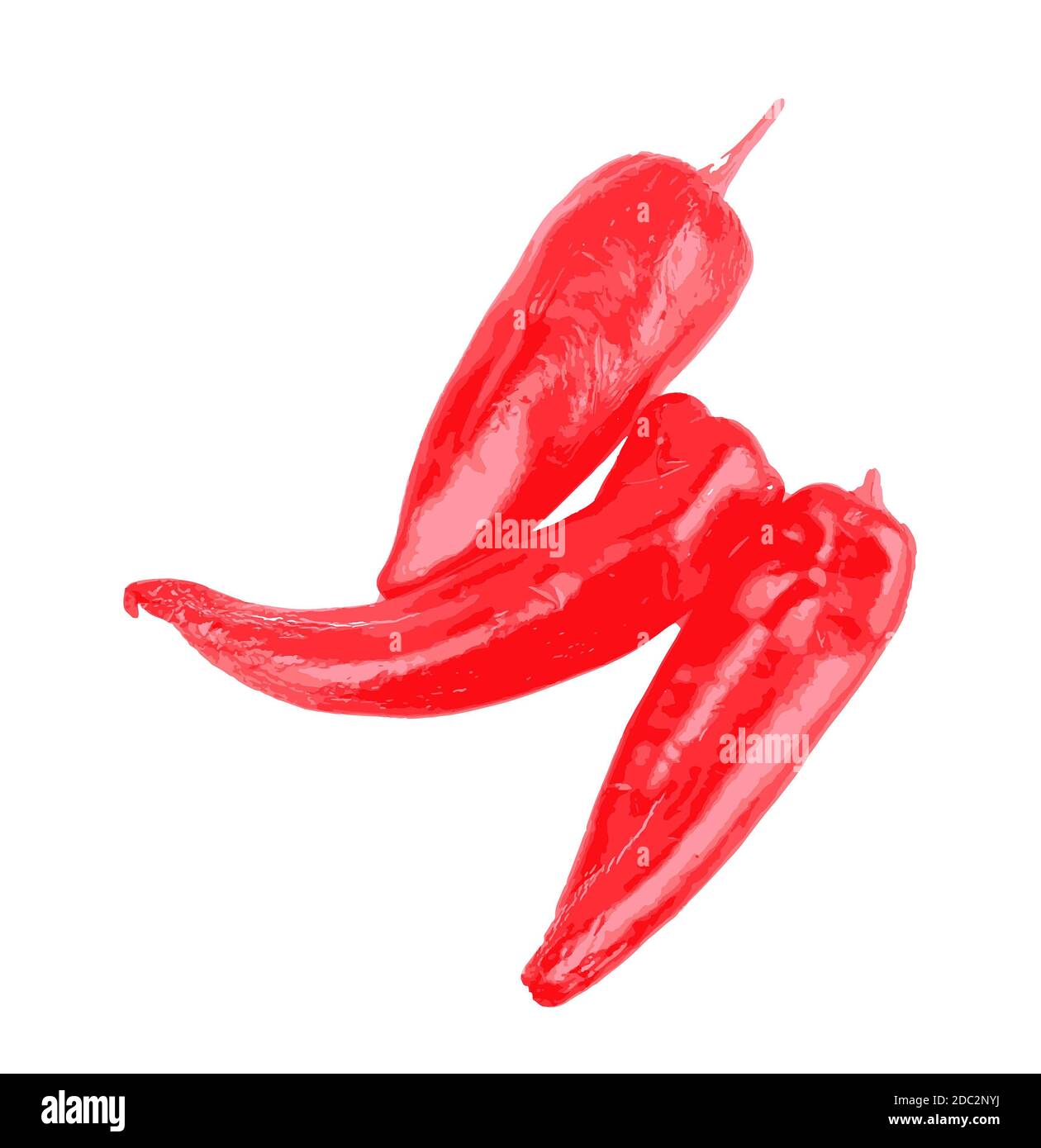 Roter Chilli Pfeffer Gegen Weißen Hintergrund. Chilli Peppers sind weit verbreitet in vielen Küchen als Gewürz verwendet, um Wärme zu Gerichten hinzuzufügen Stockfoto