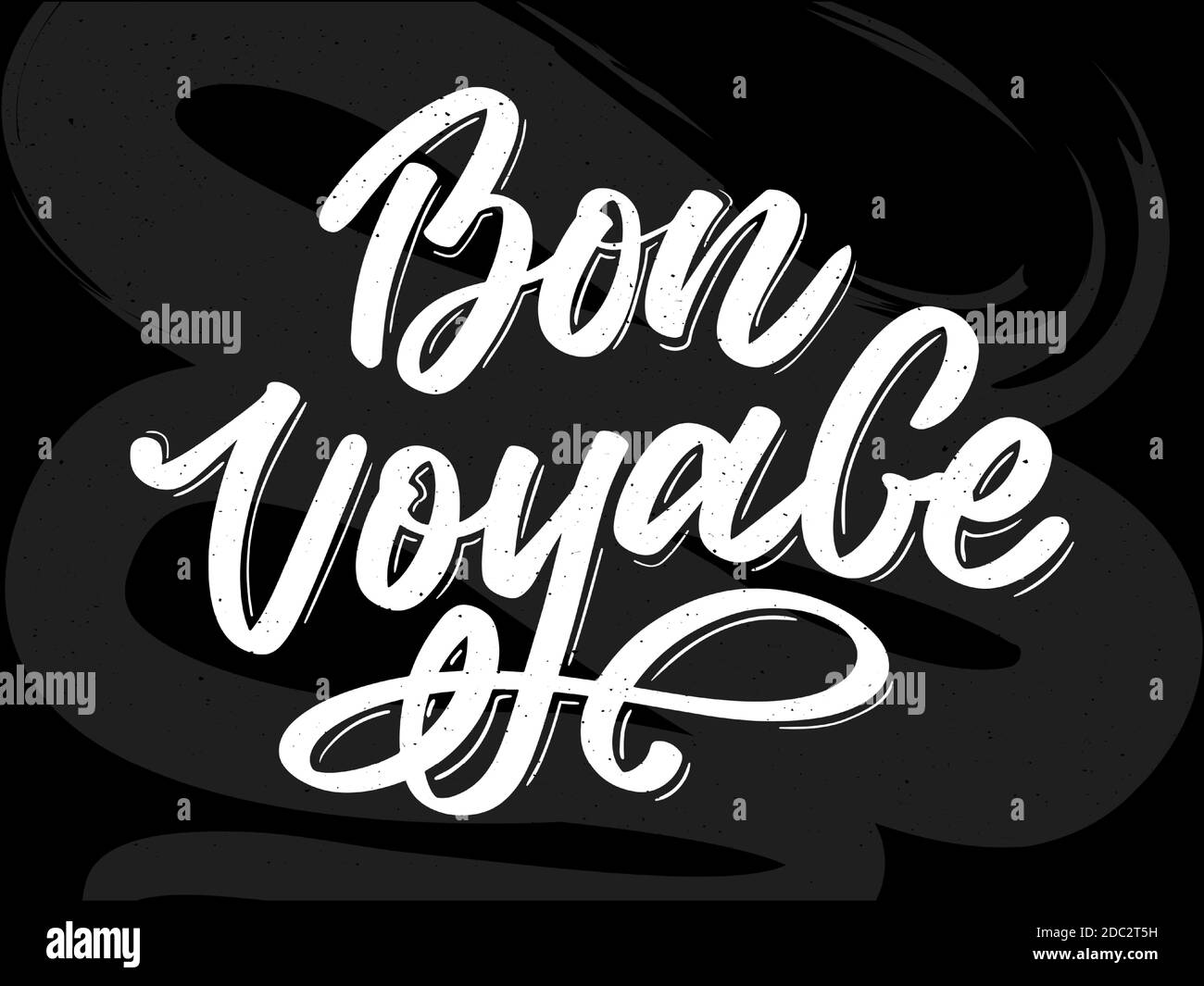 Bon Voyage Hand Lettering Vektor Stock Vektor