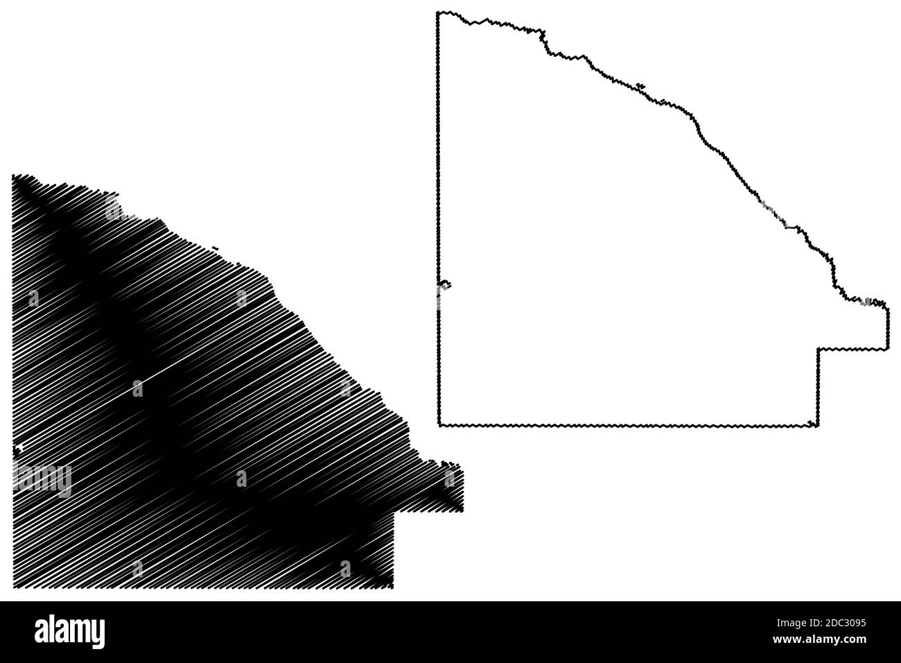 Lac qui Parle County, Minnesota (U.S.-County, Vereinigte Staaten von Amerika, USA, U.S., US) Kartenvektordarstellung, Scribble-Skizze Lac qui Parle-Karte Stock Vektor