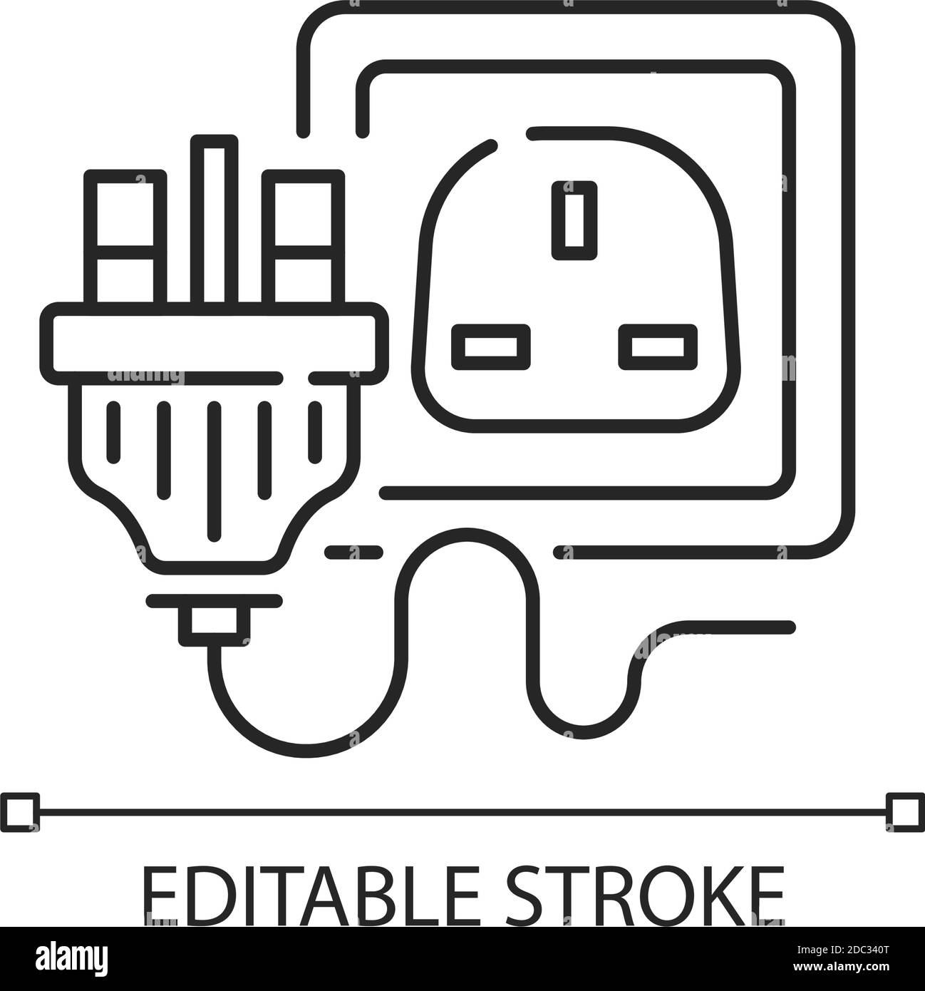 Lineares Symbol für industrielle Steckdose Stock Vektor