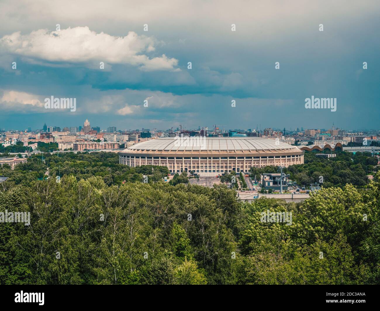 Luschniki Sportkomplex in Moskau. Luftaufnahme. Stockfoto