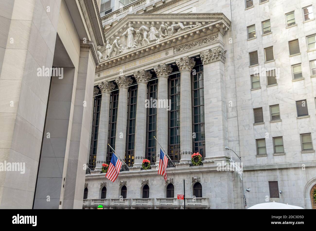 New York Stock Exchange Building im Finanzviertel von Lower Manhattan. Die größte der Welt. New York City, USA Stockfoto