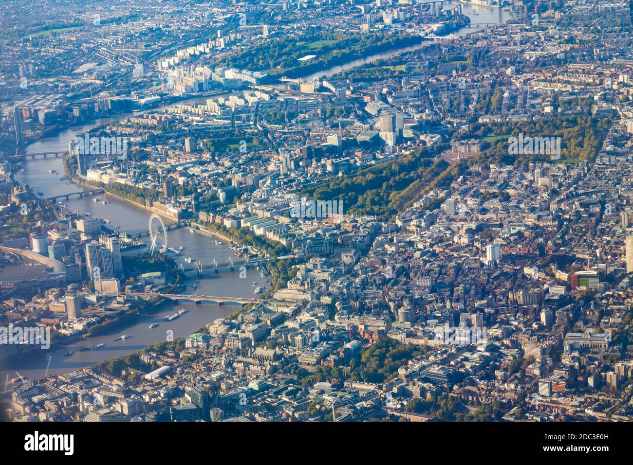 Luftaufnahme über London, der Hauptstadt Englands. Stockfoto