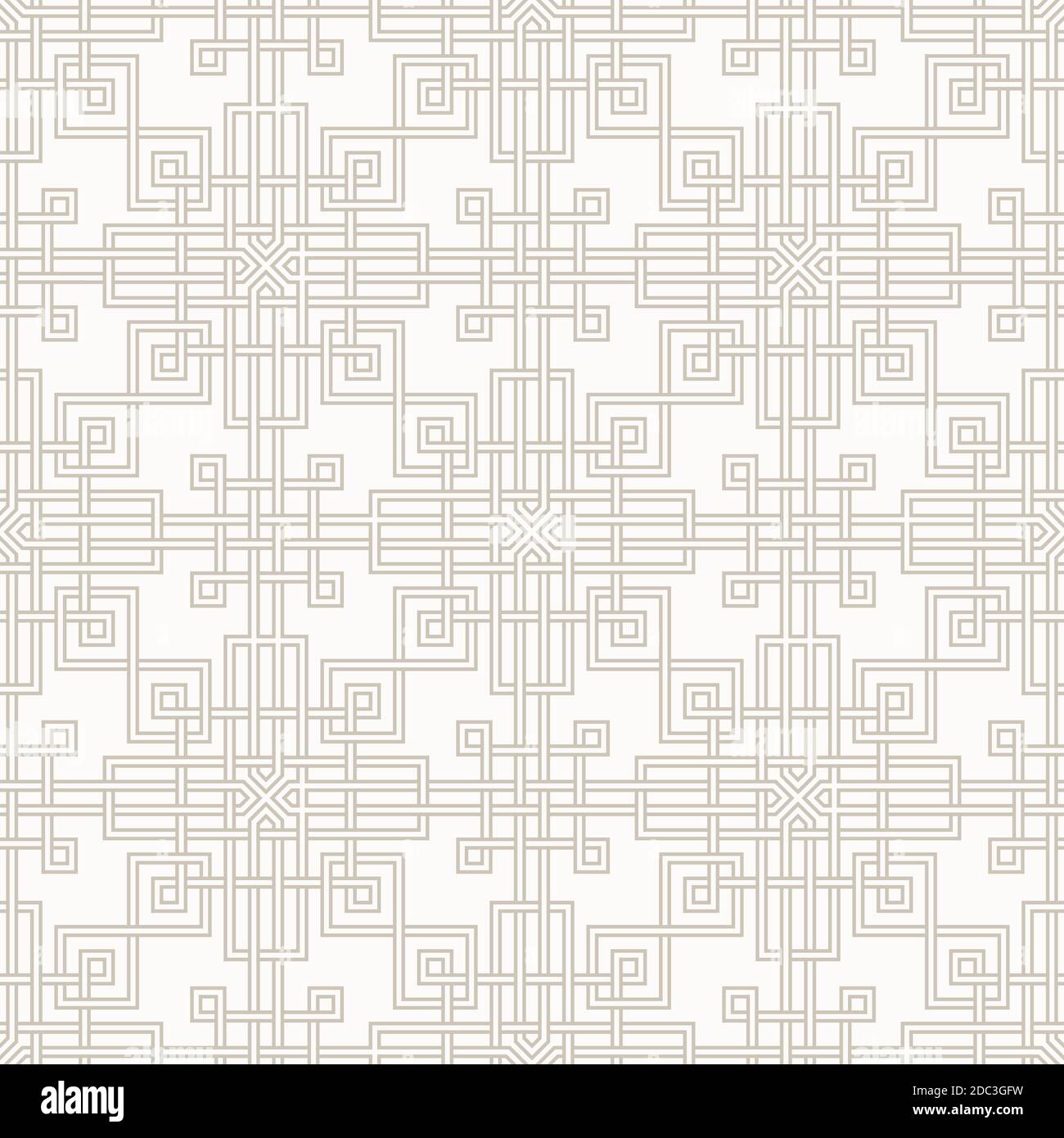 Verworrenes modernes Muster, basierend auf traditionellen orientalischen Mustern. Nahtloser Vektorhintergrund. Zwei Farben - einfach zu färben. Stock Vektor