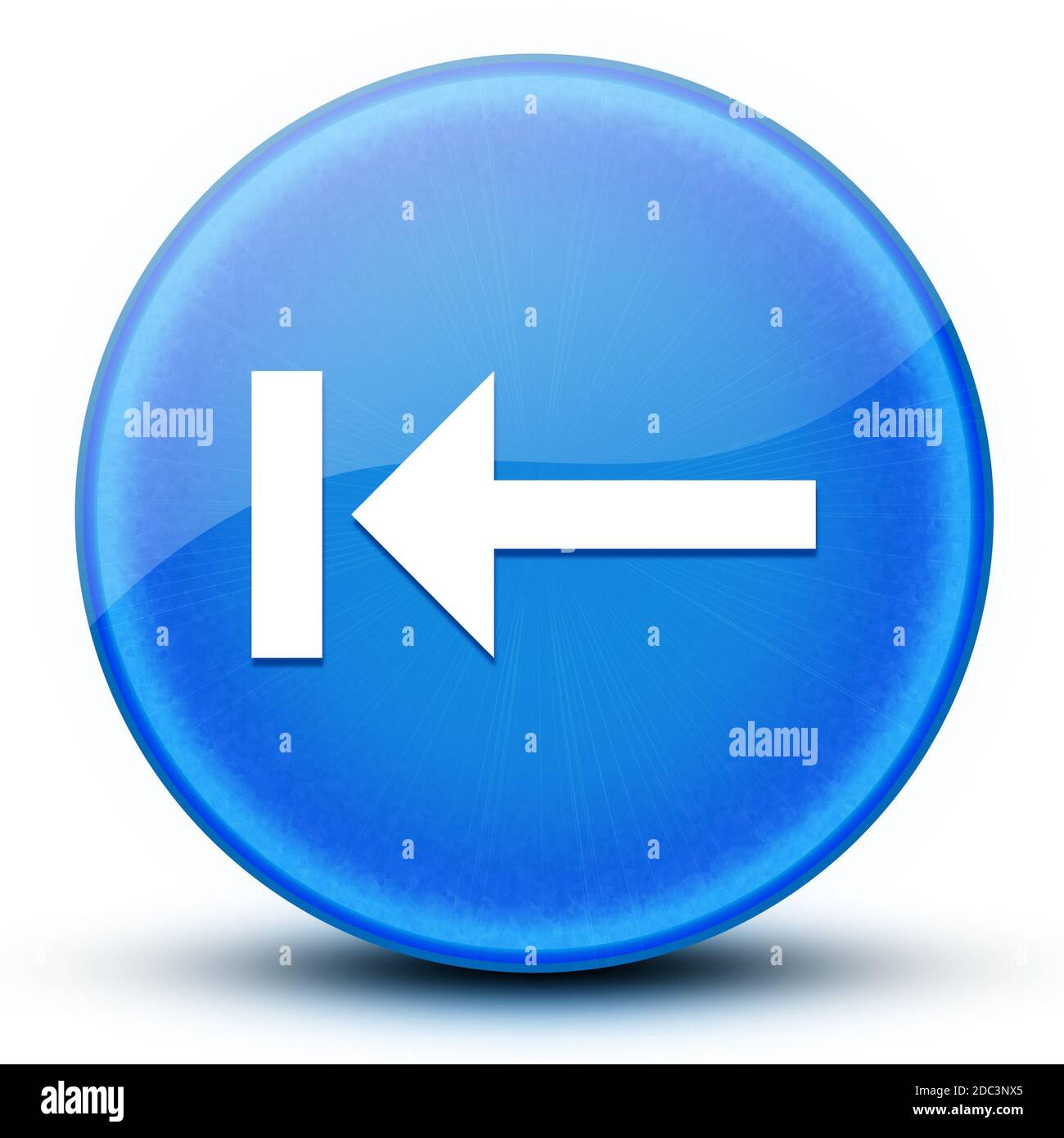 Zurück Augapfel glänzend blau rund Knopf abstrakte Abbildung Stockfoto