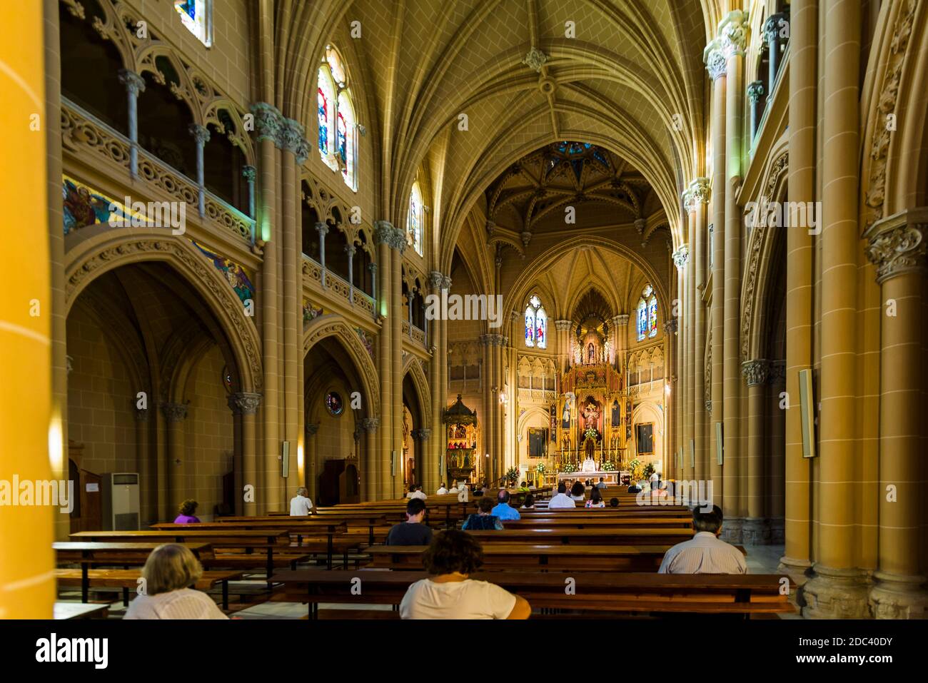 Die Kirche des Sagrado Corazón - Sacred Heart befindet sich an der Plaza de San Ignacio de Loyola im historischen Zentrum von Málaga. Es ist ein neogotisches Stockfoto