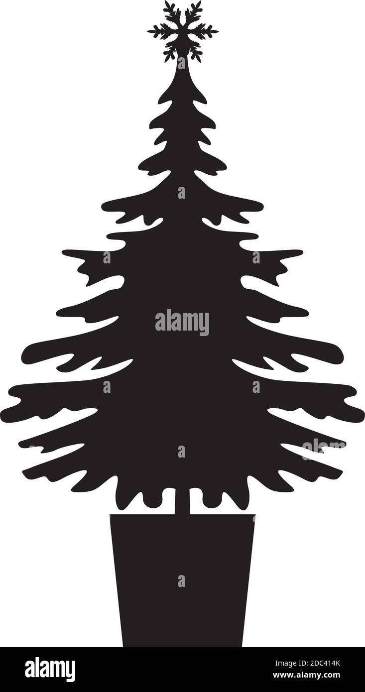 Schwarzer Weihnachtsbaum. Vektorgrafik und Symbol Stock-Vektorgrafik - Alamy