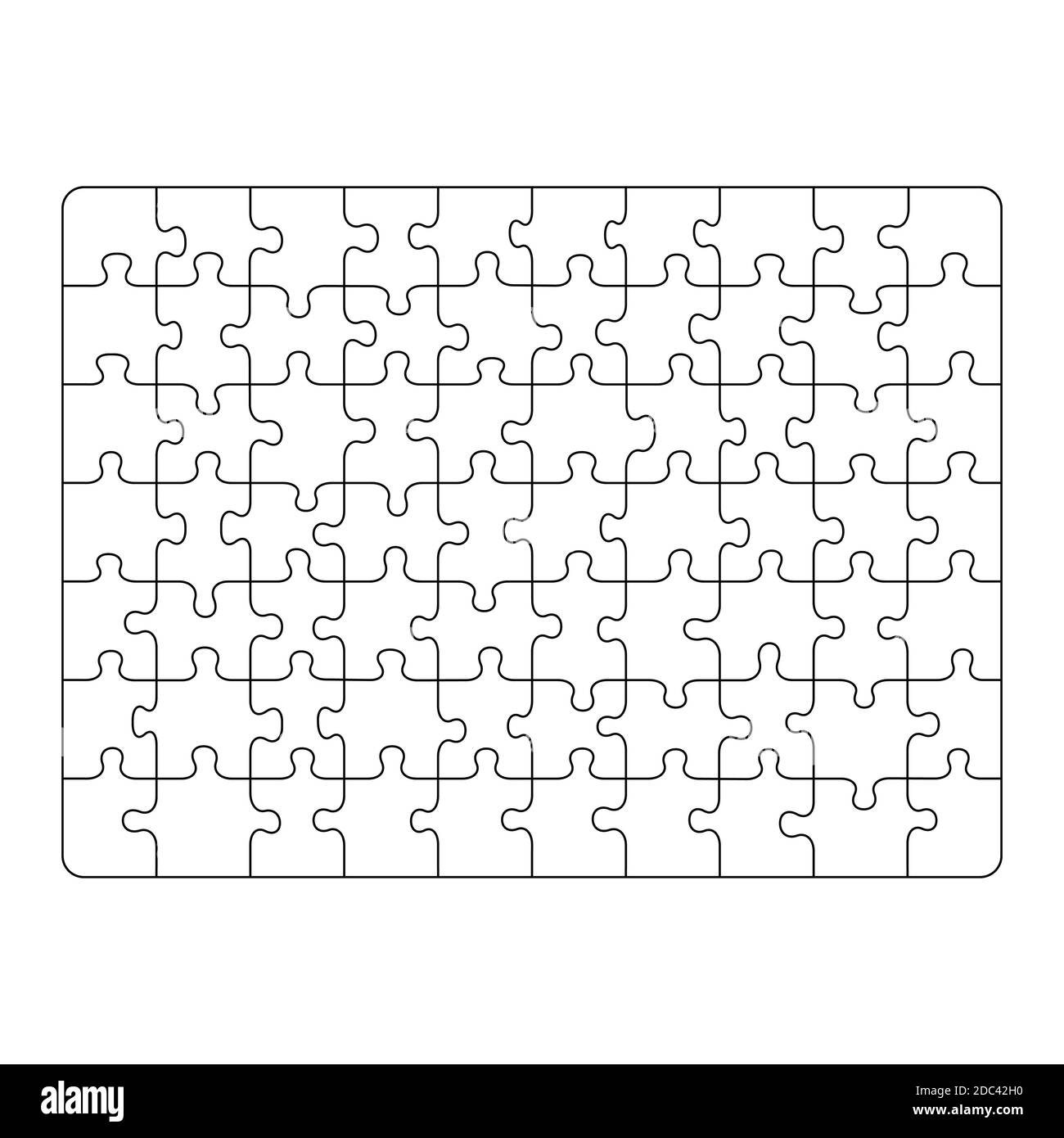 Skizzieren Puzzle-Muster, schwarze Linien auf weißem Hintergrund.  Vektorgrafik flach Stock-Vektorgrafik - Alamy