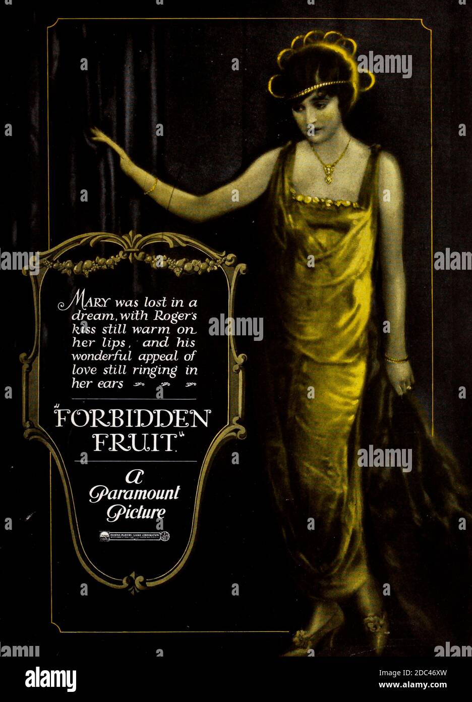 Werbung für Cecil B DeMille's Forbidden Fruit Motion Picture, 1920 Stockfoto