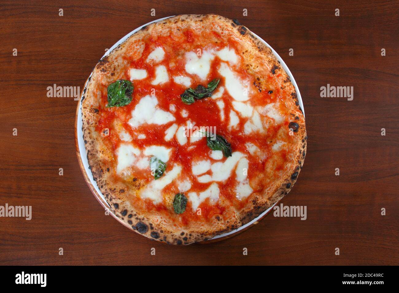 Pizza Margherita Doc Stockfoto