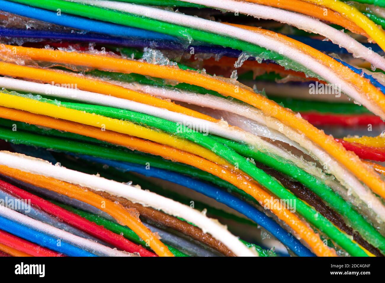 Makro des gelgefüllten Telekommunikations-Kabels Stockfoto