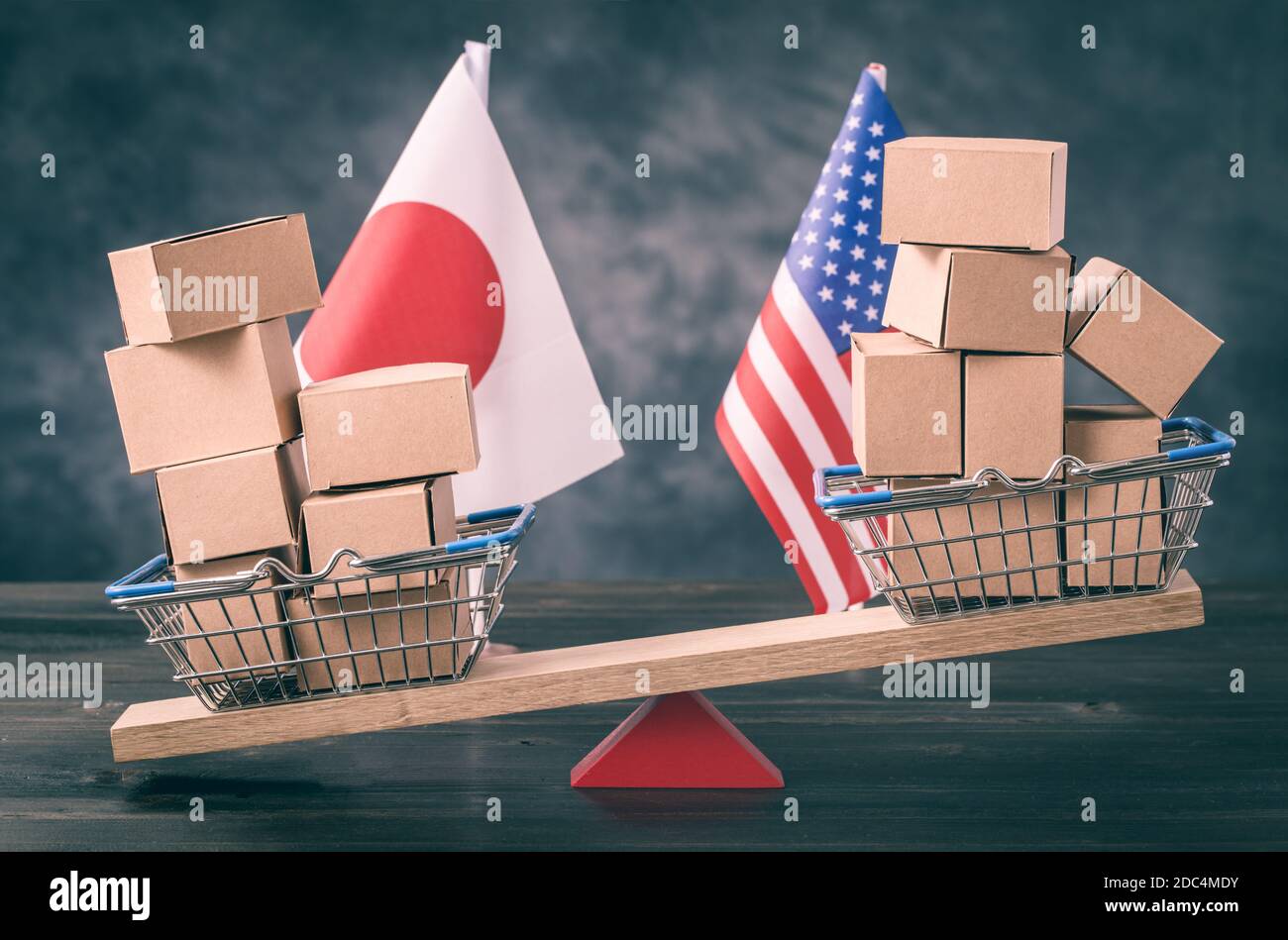 DAS Handelsbilanzkonzept DER USA und Japans Stockfoto