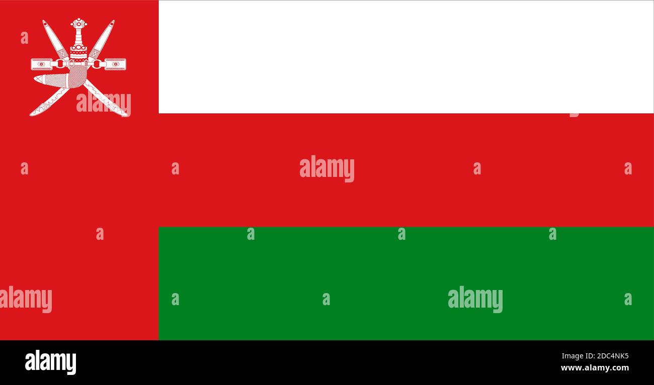 Nahaufnahme Flagge von Oman Stock Vektor