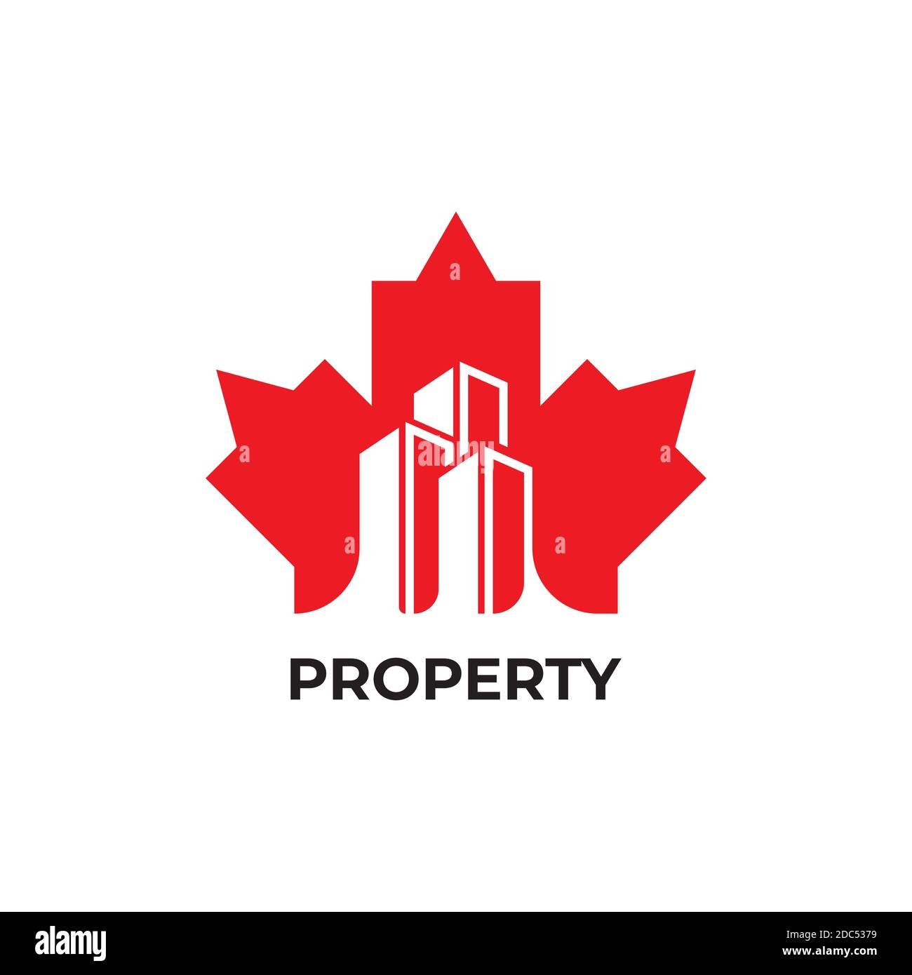 Maple Blatt mit Gebäude Symbol Logo Design-Vorlage Stock Vektor