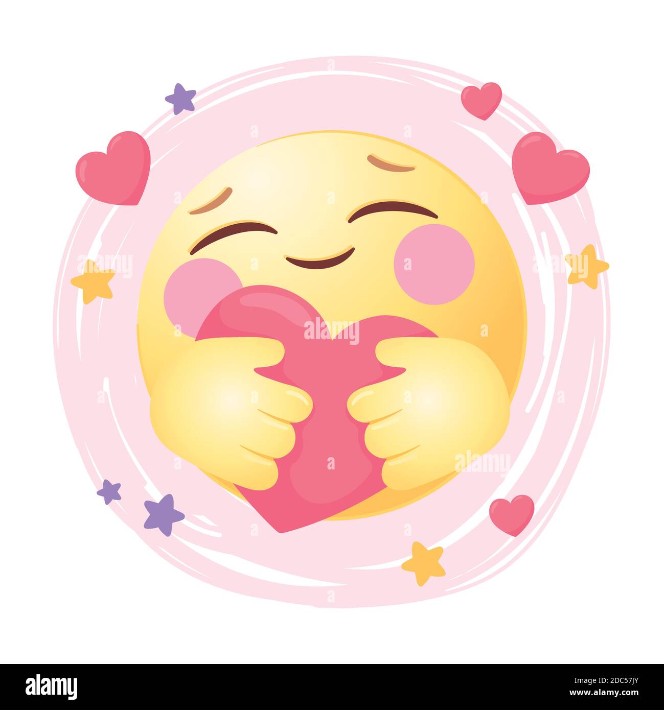 Social Media emoji Umarmung ein Herz romantische Vektor Illustration