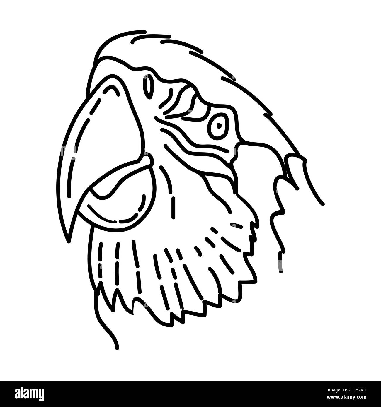 Symbol Für Den Scharlachroten Ara. Tropisches Tier Handgezeichnetes Icon Set Vektor. Stock Vektor