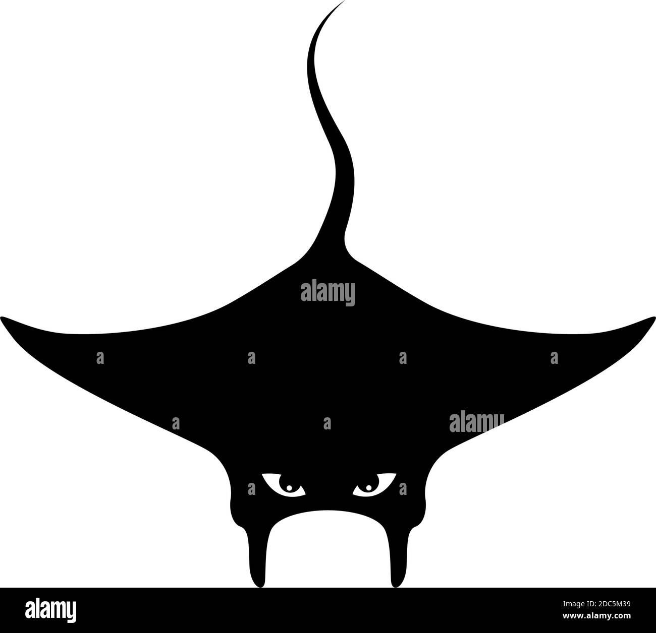 Kreative Logo eines schwarzen Manta, Vektor isoliert Abbildung Stock Vektor