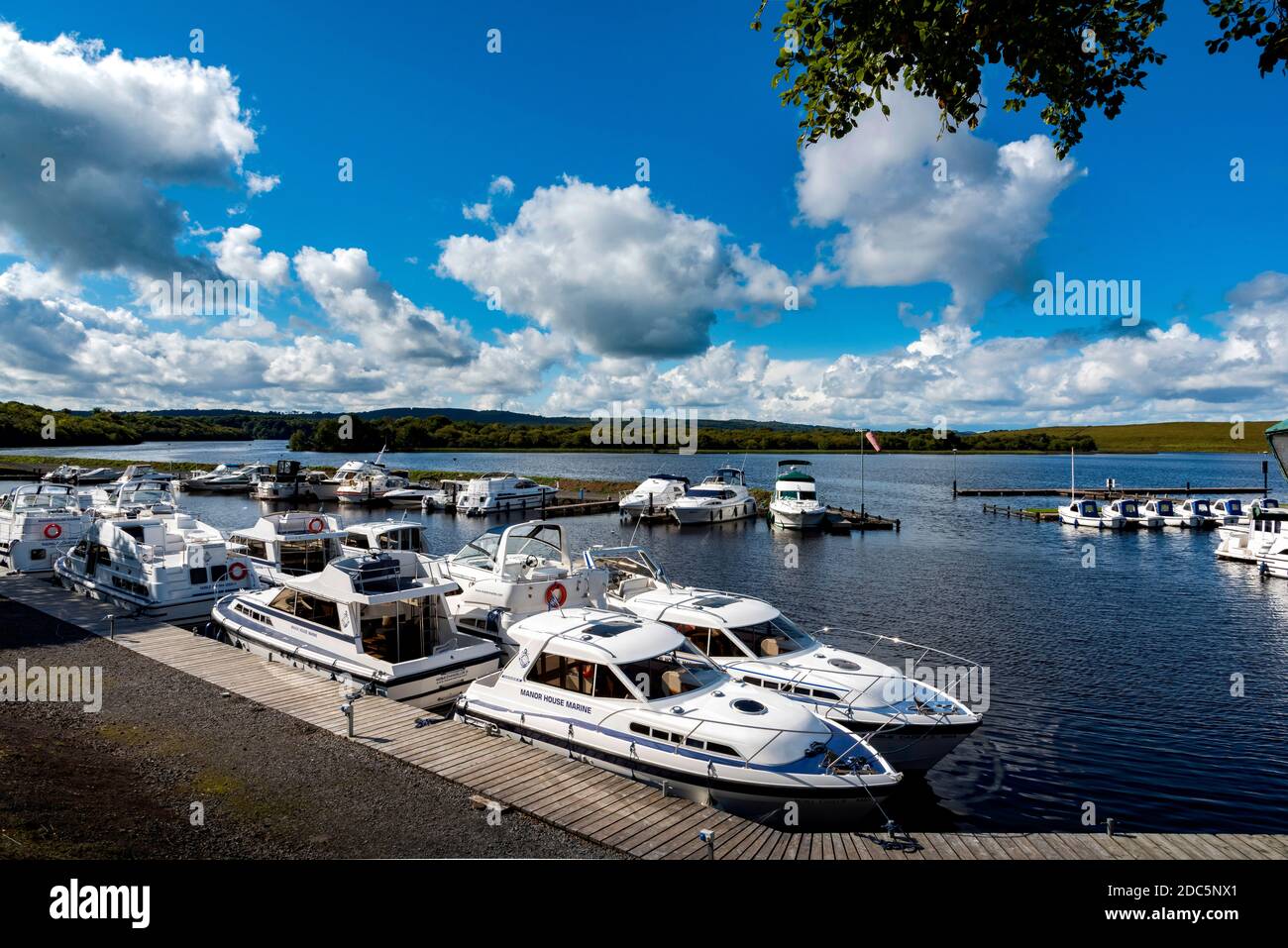 Marina im Manor House, Lower Lough Erne, Enniskillen, Co. Fermanagh, Nordirland Stockfoto