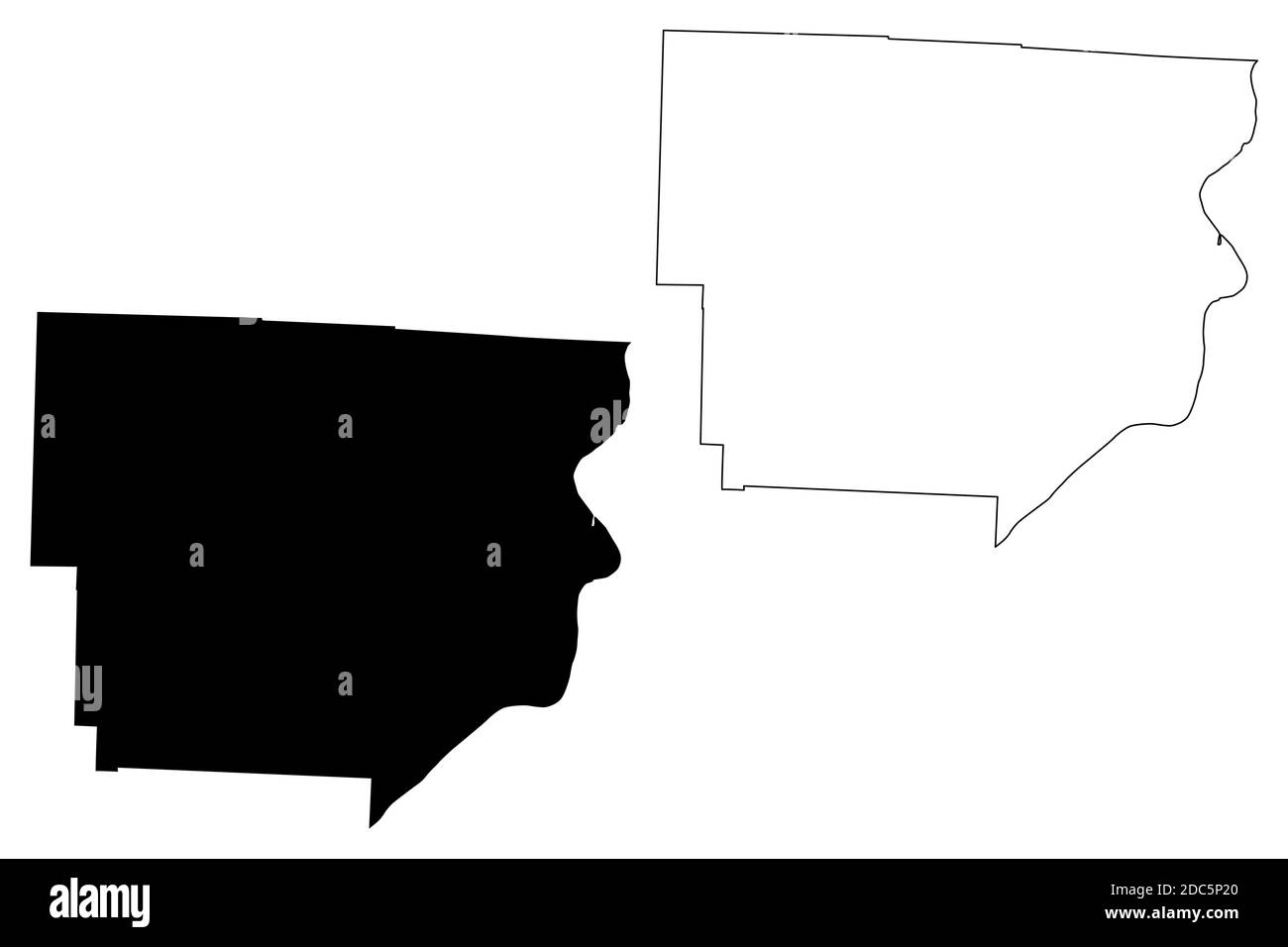 Monroe County, Ohio State (U.S.-County, Vereinigte Staaten von Amerika, USA, U.S., US) Karte Vektor Illustration, scribble Skizze Monroe Karte Stock Vektor