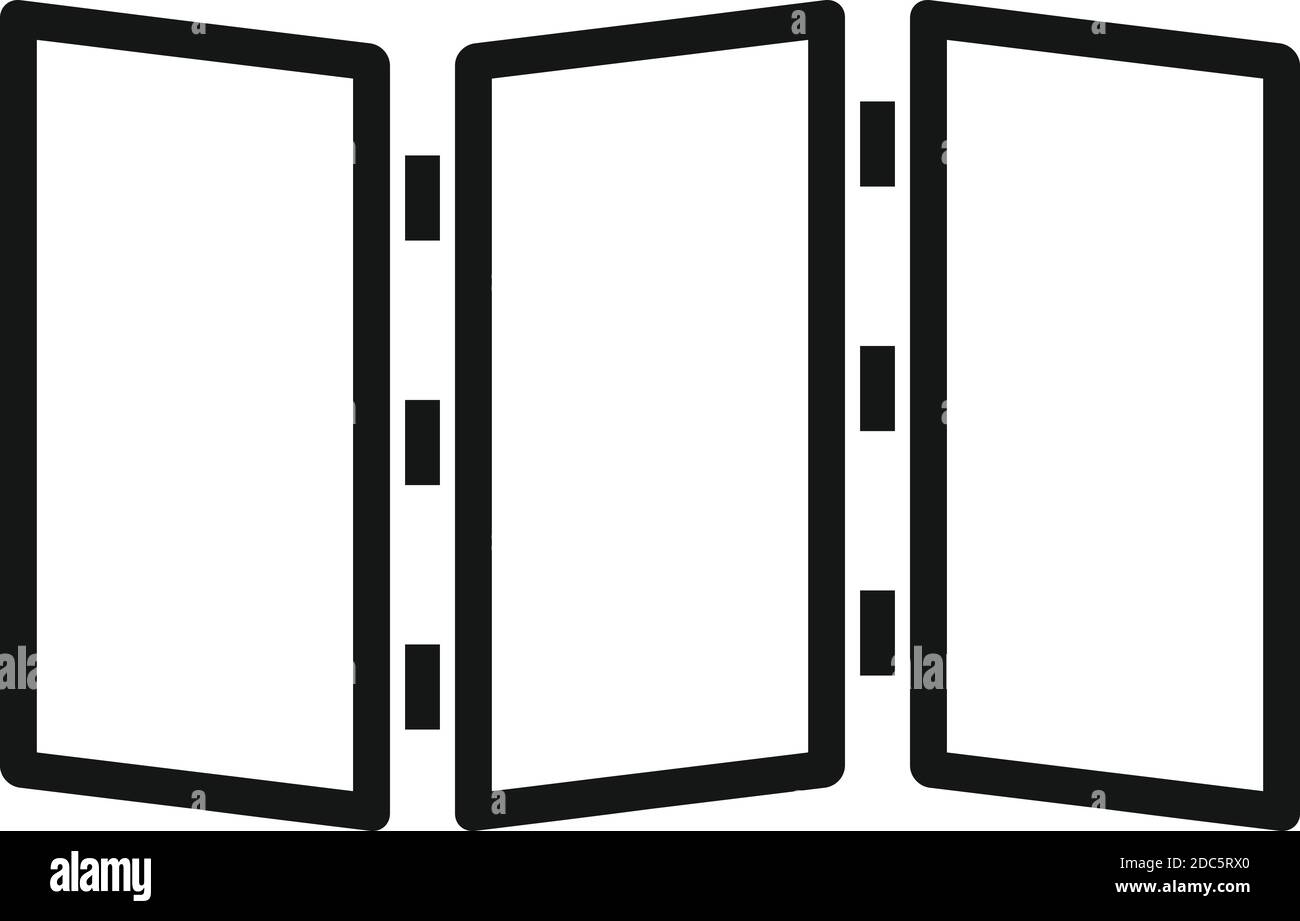 Faltbare Holz Wand Symbol, einfachen Stil Stock Vektor