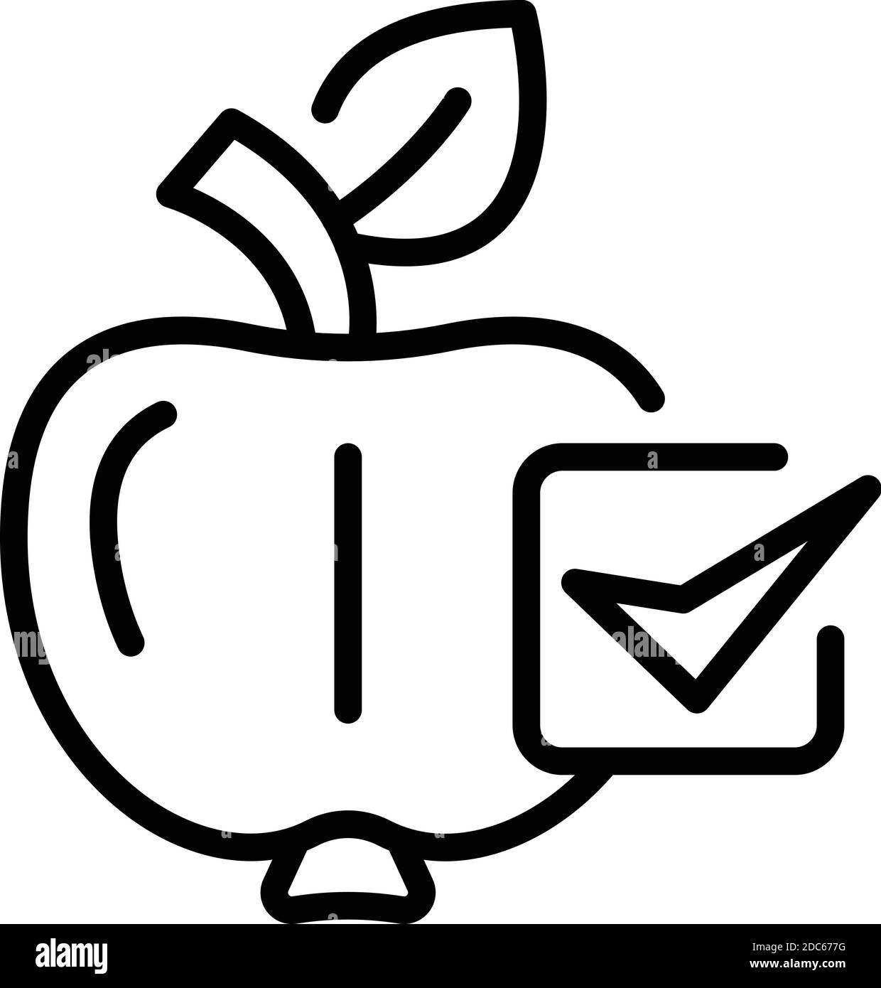 Eco Apfel für Kuchen Symbol. Umriss eco Apfel für Kuchen Vektor-Symbol für Web-Design isoliert auf weißem Hintergrund Stock Vektor