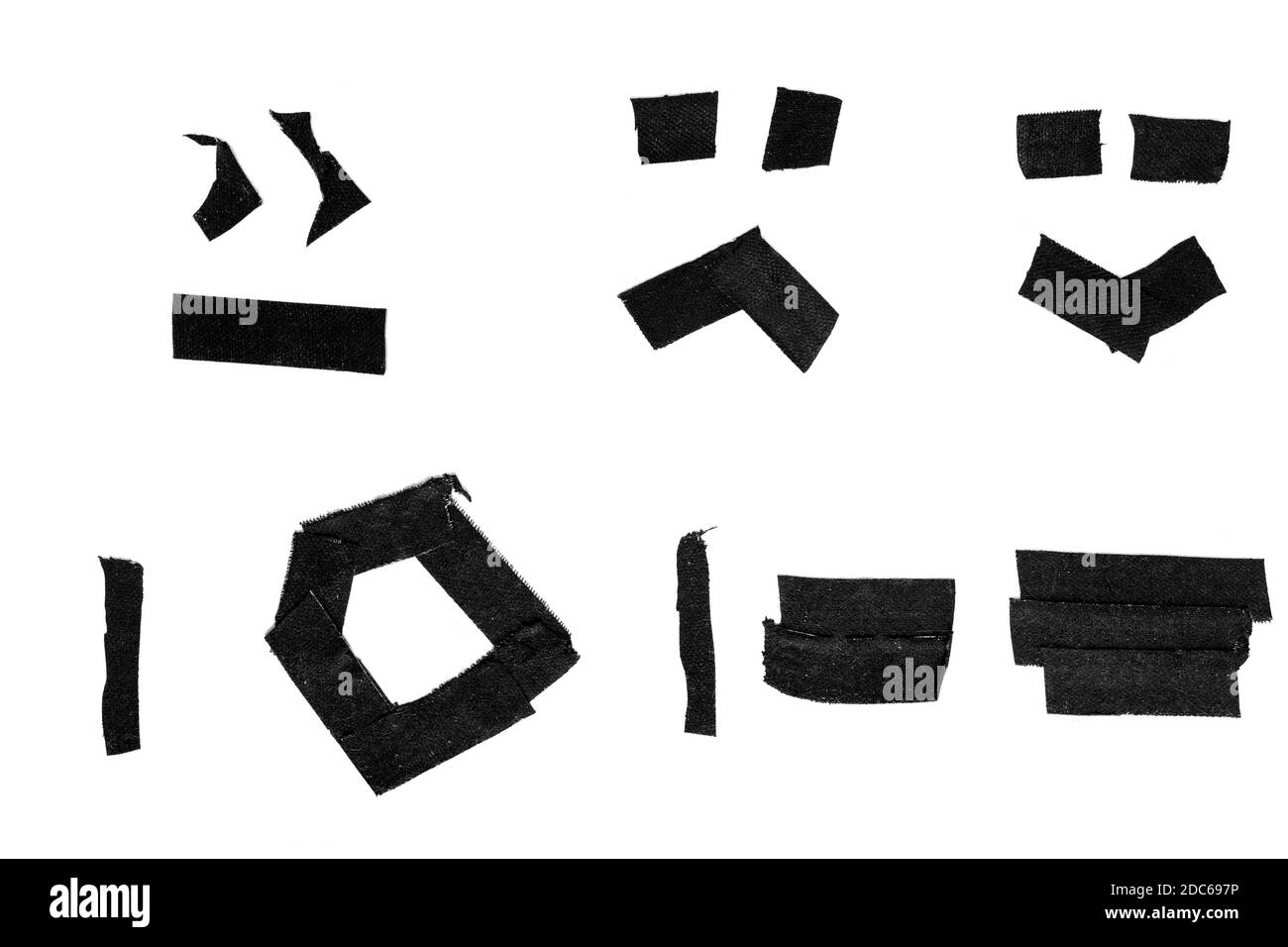 Schwarzes Klebeband isoliert auf einem weißen Stockfoto