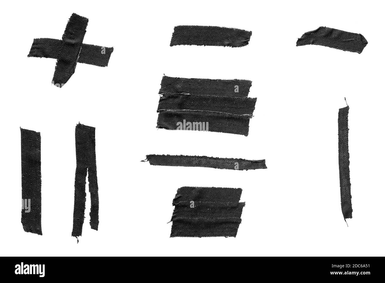 Schwarzes Klebeband isoliert auf einem weißen Stockfoto