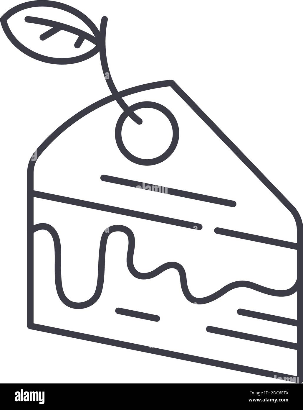 Crepe Kuchen Symbol, lineare isolierte Illustration, dünne Linie Vektor, Web-Design-Zeichen, Kontur Konzept Symbol mit editierbaren Kontur auf weißem Hintergrund. Stock Vektor